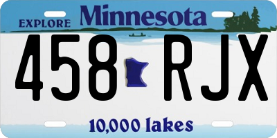 MN license plate 458RJX
