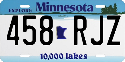 MN license plate 458RJZ