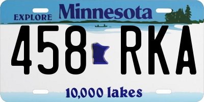 MN license plate 458RKA