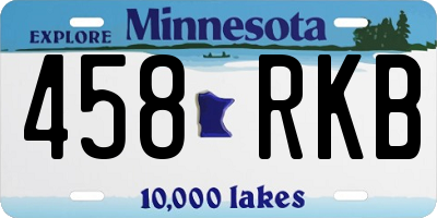 MN license plate 458RKB