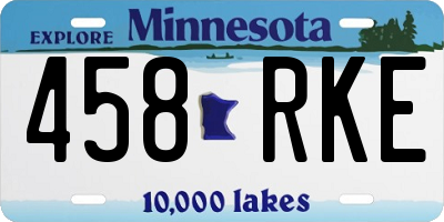 MN license plate 458RKE