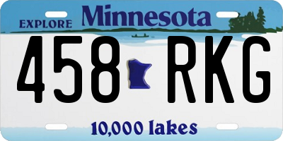 MN license plate 458RKG