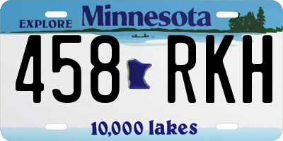 MN license plate 458RKH