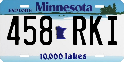 MN license plate 458RKI