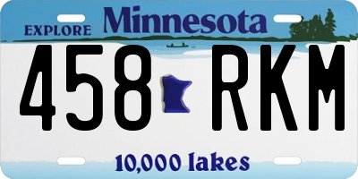 MN license plate 458RKM