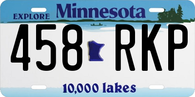 MN license plate 458RKP