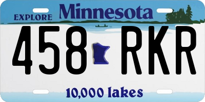 MN license plate 458RKR