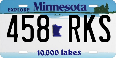 MN license plate 458RKS