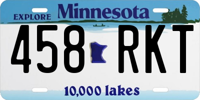 MN license plate 458RKT