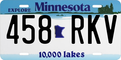 MN license plate 458RKV
