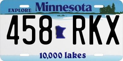 MN license plate 458RKX