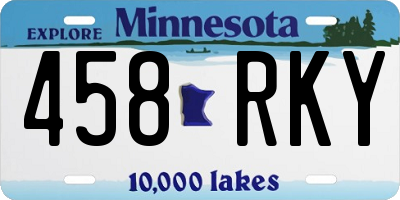 MN license plate 458RKY