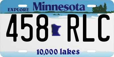 MN license plate 458RLC