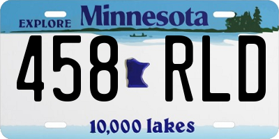MN license plate 458RLD