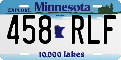 MN license plate 458RLF