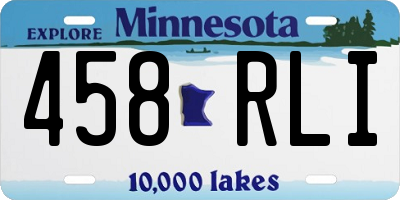 MN license plate 458RLI