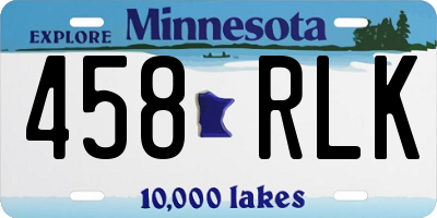 MN license plate 458RLK