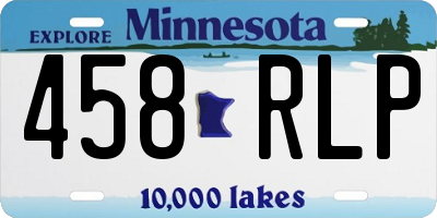 MN license plate 458RLP