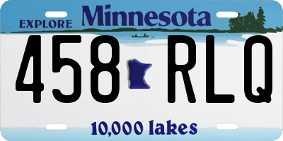 MN license plate 458RLQ