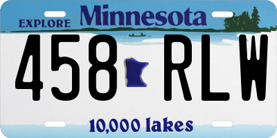 MN license plate 458RLW