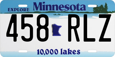 MN license plate 458RLZ