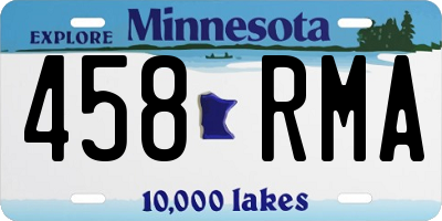 MN license plate 458RMA