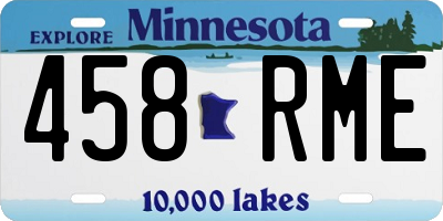 MN license plate 458RME