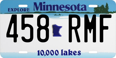 MN license plate 458RMF