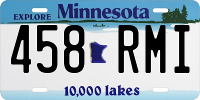 MN license plate 458RMI