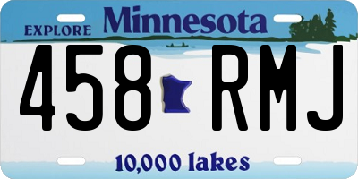 MN license plate 458RMJ