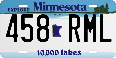 MN license plate 458RML