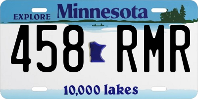 MN license plate 458RMR