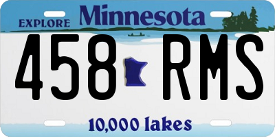 MN license plate 458RMS