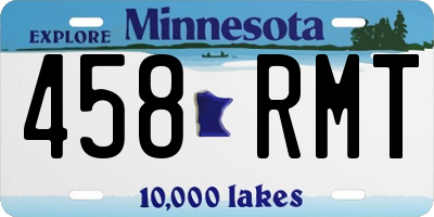 MN license plate 458RMT