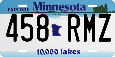 MN license plate 458RMZ
