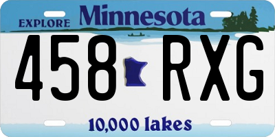 MN license plate 458RXG