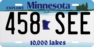 MN license plate 458SEE
