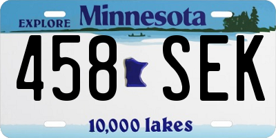 MN license plate 458SEK