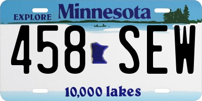 MN license plate 458SEW