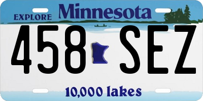 MN license plate 458SEZ