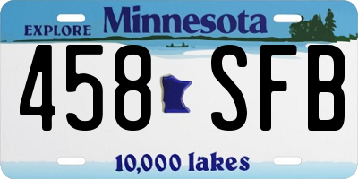 MN license plate 458SFB