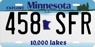 MN license plate 458SFR