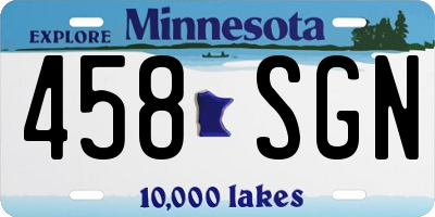 MN license plate 458SGN