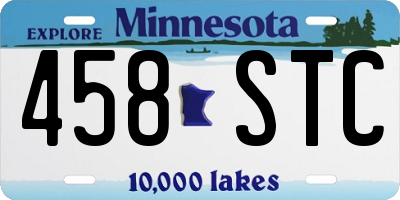 MN license plate 458STC
