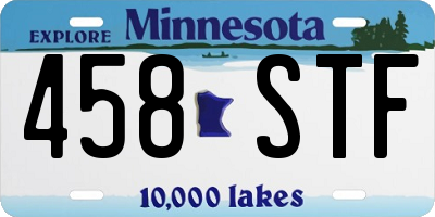 MN license plate 458STF