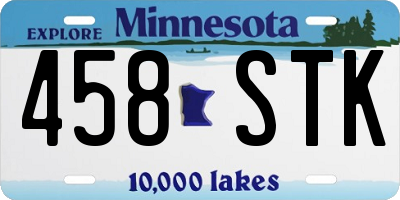MN license plate 458STK