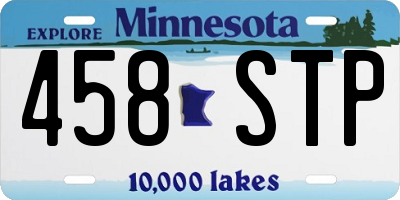 MN license plate 458STP