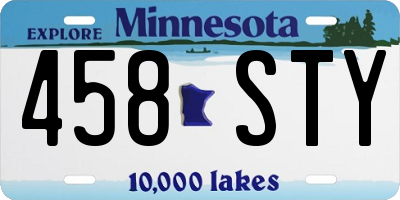 MN license plate 458STY