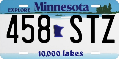 MN license plate 458STZ