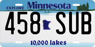 MN license plate 458SUB